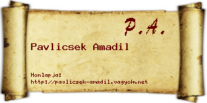 Pavlicsek Amadil névjegykártya
